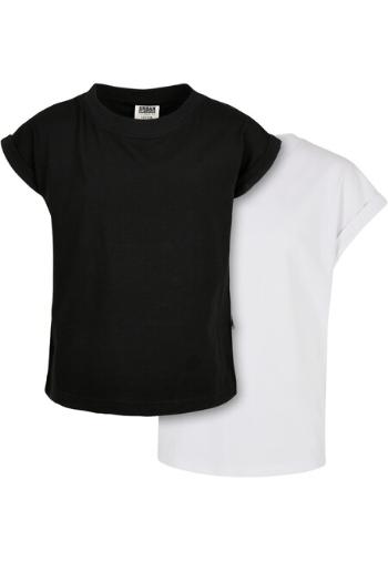 Urban Classics Girls Organic Extended Shoulder Tee 2-Pack black/white - 122/128