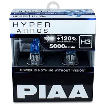PIAA Hyper Arros 5000K H3 + 120%, jasne biele svetlo s teplotou 5000K, 2 ks (HE-921)