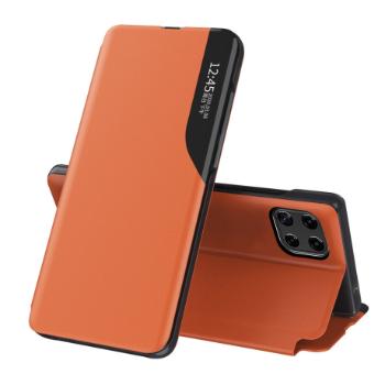 MG Eco Leather View knižkové puzdro na Samsung Galaxy A22 4G, oranžové