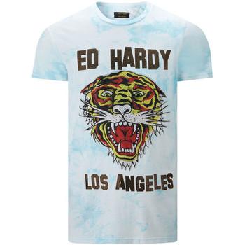 Ed Hardy  Tričká s krátkym rukávom Los tigre t-shirt turquesa  Modrá