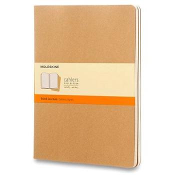 MOLESKINE Cahier XL, hnedý – balenie 3 ks (QP421)