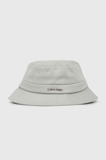 Bavlnený klobúk Calvin Klein šedá farba,bavlnený,K60K611872