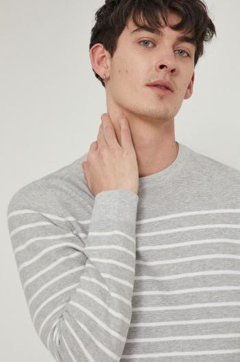 Bavlnený sveter Medicine pánsky, šedá farba,