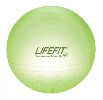 Gymnastický míč LIFEFIT® TRANSPARENT 65 cm, sv. zelený