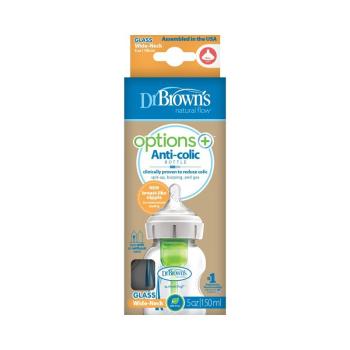 Dr Brown's options Wide neck anti colic plastová biela so silikón cumľom level 1 1 ks 150 ml