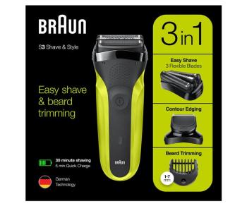 BRAUN hol.strojček Series 3 300 BT Green