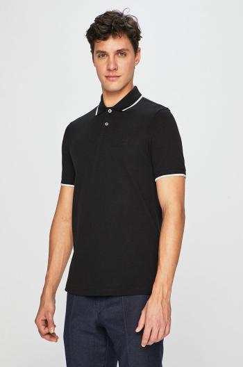 Bavlnené polo tričko Armani Exchange čierna farba, jednofarebné
