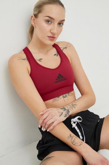 Športová podprsenka adidas Performance Powerreact bordová farba, jednofarebná