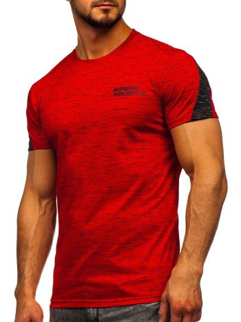 Červené pánske tričko s potlačou Bolf SS11122