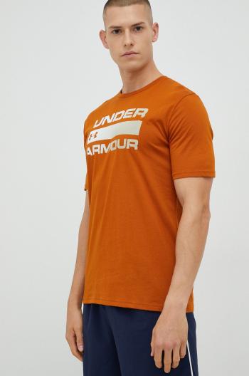 Tričko Under Armour pánske, oranžová farba, s potlačou