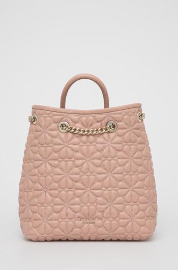 Kožený ruksak Kate Spade dámsky, ružová farba, malý, jednofarebný