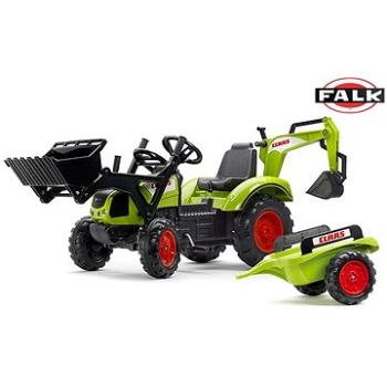 Falk Traktor šliapací Claas Arion 430 s nakladačom, rýpadlom a vlečkou (3016202070250)