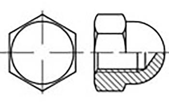 TOOLCRAFT  TO-6866913 klobúková matica uzavretá M12   DIN 1587   Ušlechtilá ocel V4A  A4 25 ks