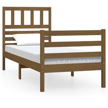 Rám postele medovo hnedý masívne drevo 90 × 200 cm, 3101076