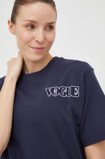 Bavlnené tričko Puma X Vogue tmavomodrá farba,