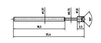 PTR 1015-A-0.7N-AU-1.8 presný testovací hrot