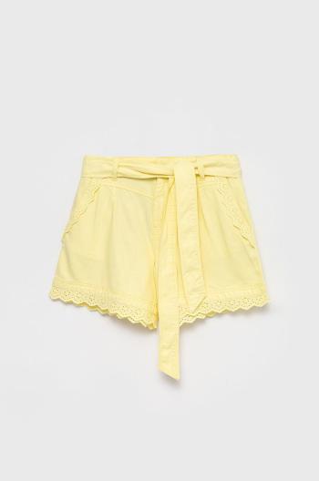 Detské krátke nohavice Guess žltá farba, jednofarebné,