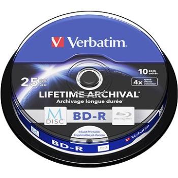 VERBATIM M-DISC BD-R SL 25 GB 4× INKJET PRINTABLE spindle 10pck/BAL (43825)