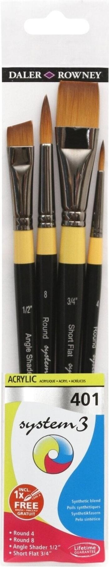 Daler Rowney System3 Acrylic Brush Synthetic Sada štetcov 1 ks