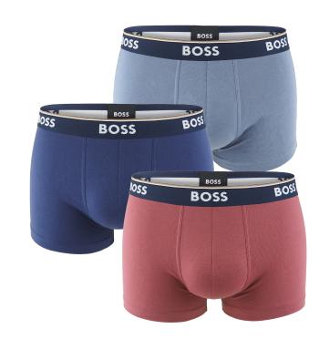 BOSS - boxerky 3PACK cotton stretch power blue & brick color combo - limitovaná fashion edícia (HUGO BOSS)-M (83-89 cm)