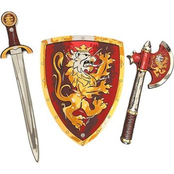 Liontouch Rytiersky set, červený – Meč, štít, sekera (5707307107559)