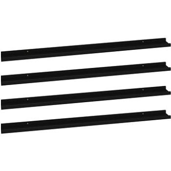 Shumee - Nástenné, 4 ks, čierne, 115 × 9 × 3 cm 326671