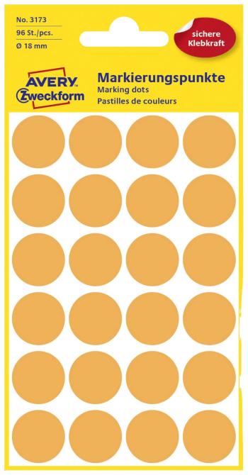 Avery-Zweckform 3173 popisovače etikiet Ø 18 mm jasne oranžová 96 ks permanentné papier