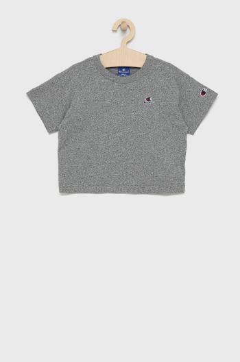 Detské bavlnené tričko Champion 404232 šedá farba