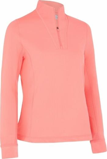 Callaway Womens Solid Sun Protection 1/4 Zip Coral Paradise S