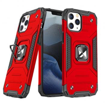 MG Ring Armor plastový kryt na iPhone 13 Pro Max, červený