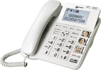 Geemarc CL595 šnúrový telefón pre seniorov  záznamník, handsfree, optická signalizácia hovoru, kompatibilný s naslúchadl