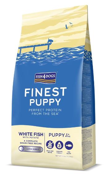 FISH4DOGS Granule veľké pre šteniatka Finest biela ryba so zemiakmi 6kg, 2m+