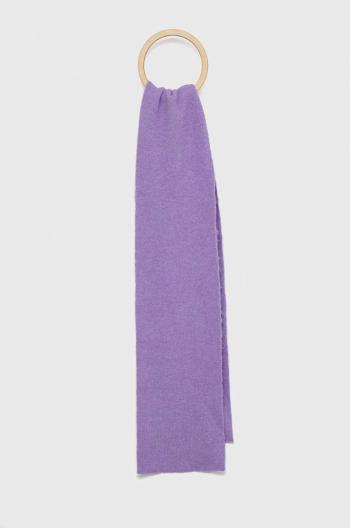 Detská šatka zo zmesi vlny United Colors of Benetton fialová farba, jednofarebný