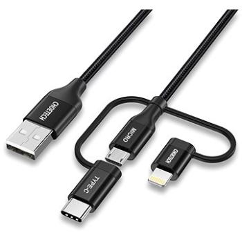 Choetech 1.2 m MFI 3-in-1 usb-A to type-c+micro+lightening nylon cable (IP0030)