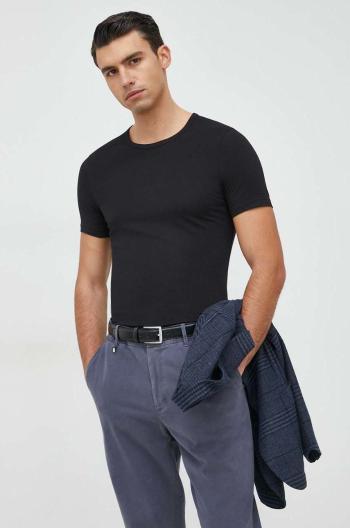 Tričko BOSS 2-pak pánske, čierna farba, jednofarebné