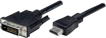 Manhattan HDMI / DVI káblový adaptér #####HDMI-A Stecker, #####DVI-D 24+1pol. Stecker 1.80 m čierna 372503-CG možno skru