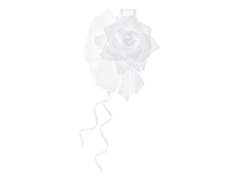 PartyDeco Dekoračný kvet Ruža - biela