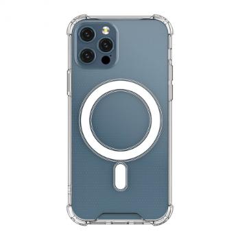 MG Magnetic MagSafe silikónový kryt na iPhone 12 mini, priesvitný