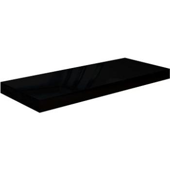 Shumee plávajúca nástenná čierna vysoký lesk 60×23,5×3,8 cm MDF, 323769