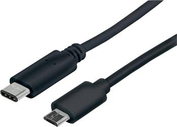 Manhattan #####USB-Kabel USB 2.0 #####USB-C™ Stecker, #####USB-Micro-B Stecker 1.00 m čierna UL certifikácia
