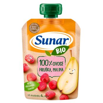 SUNAR Kapsička 100% ovocie Hruška a malina BIO 100 g