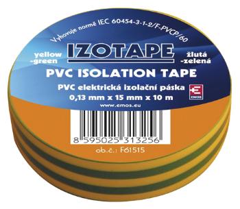 Páska izolačná PVC 15/10m zelenožltá EMOS