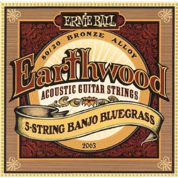 Ernie Ball Earthwood 5 - String Banjo Bluegrass Loop End 80/20 Bronze Acoustic Strings