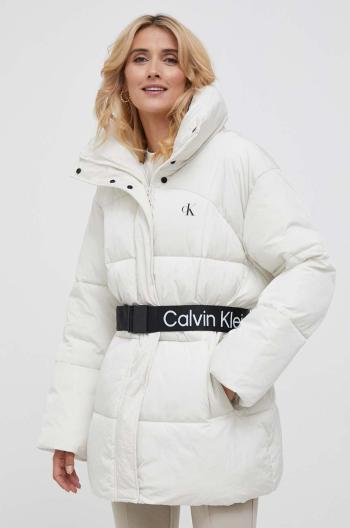 Bunda Calvin Klein Jeans dámska, béžová farba, zimná