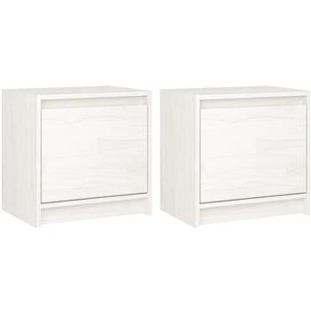 SHUMEE Nočné stolíky 2 ks biele 40 × 30,5 × 40 cm masívne borovicové drevo, 808116