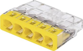 krabicová svorka tuhosť: 0.5-2.5 mm² Pólov: 5 WAGO  1 ks priehľadná, žltá