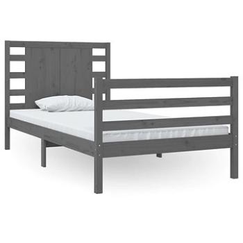 Rám postele sivý masívna borovica 100 × 200 cm, 3104275