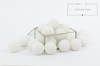 Bavlnené svietiace LED guličky Cotton Balls - biele 20 guličiek