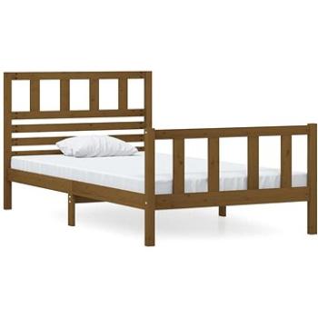 Rám postele medovo hnedý masívne drevo 100 × 200 cm, 3101146