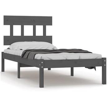 Rám postele sivý masívne drevo 90 × 200 cm, 3104725